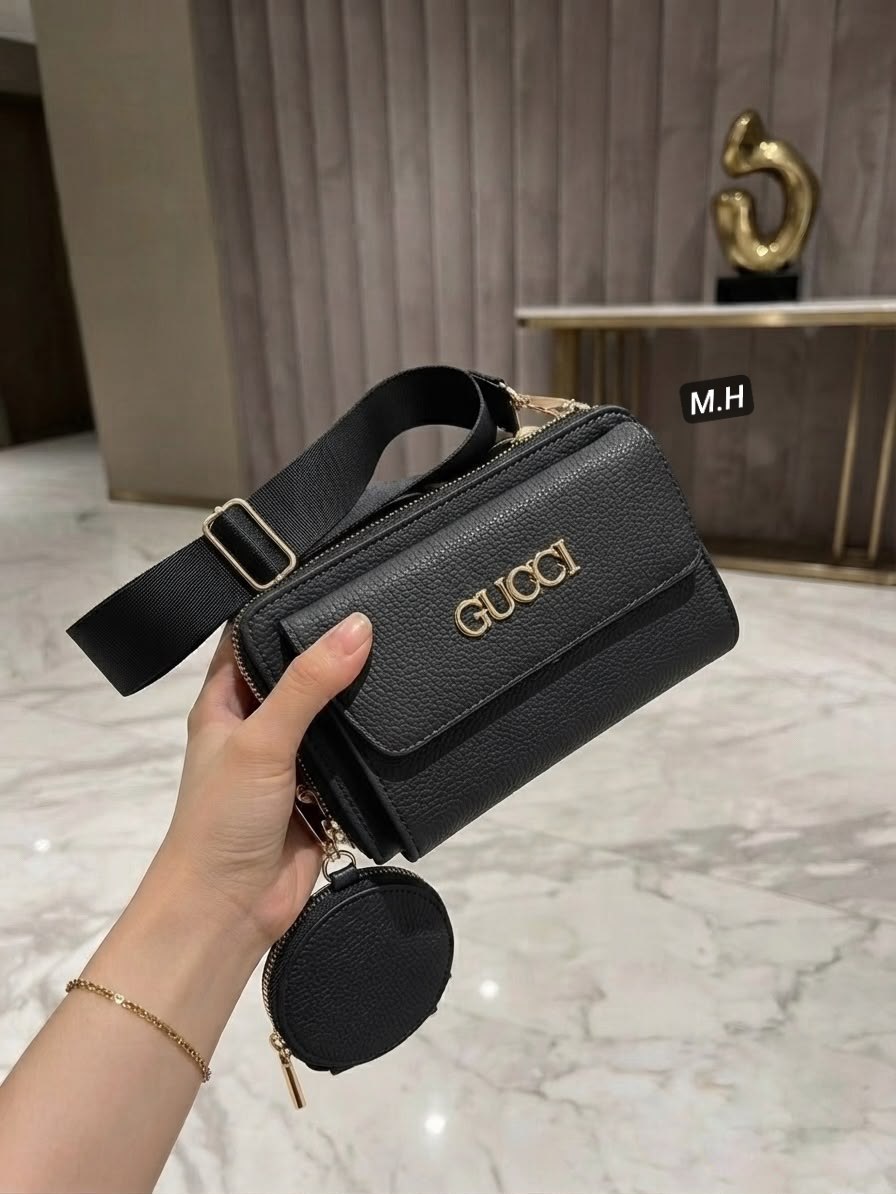 ✨ حقيبة يد كتف نسائية راقية (2 في 1) مع محفظة صغيرة 👜