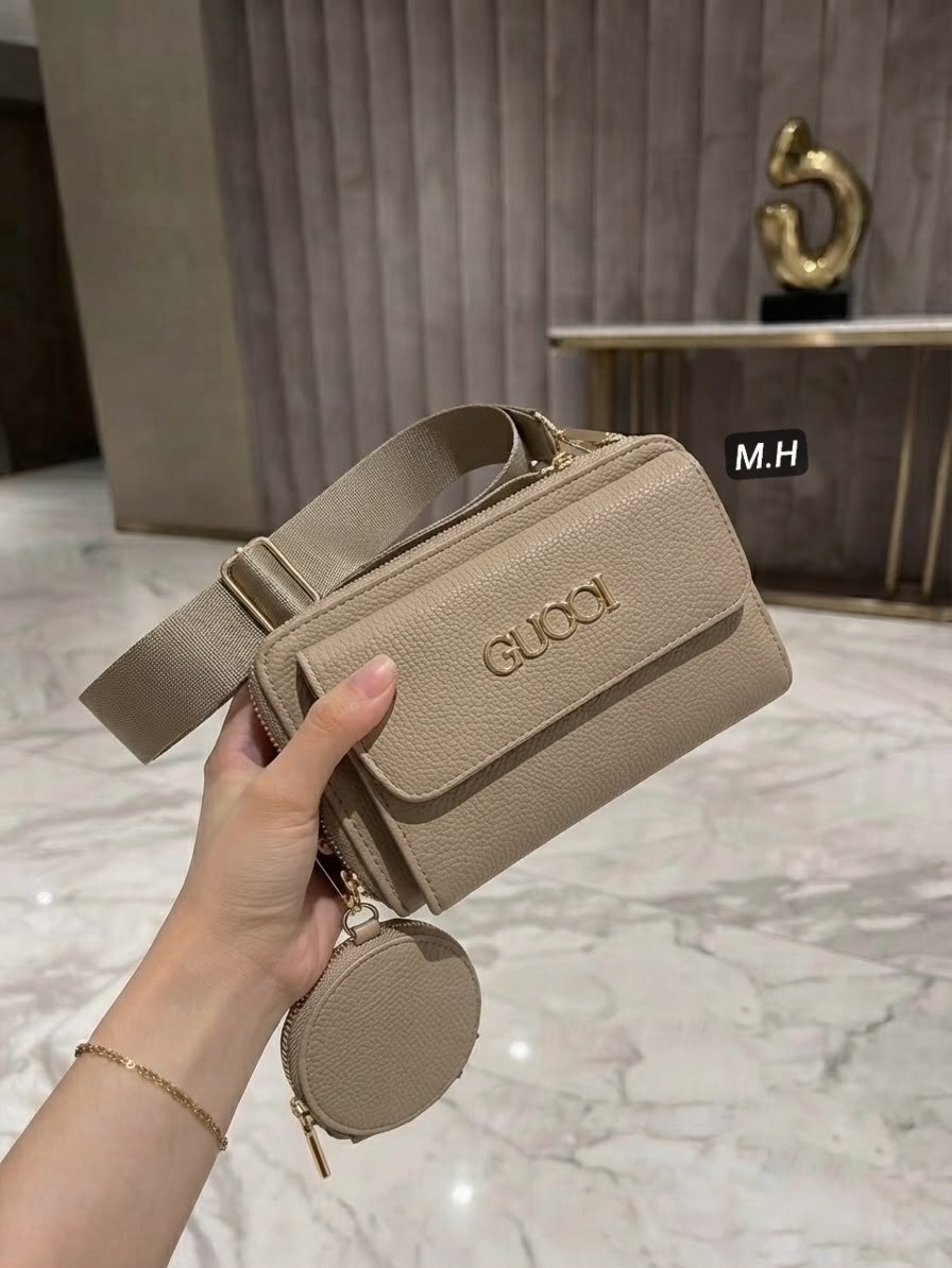 ✨ حقيبة يد كتف نسائية راقية (2 في 1) مع محفظة صغيرة 👜